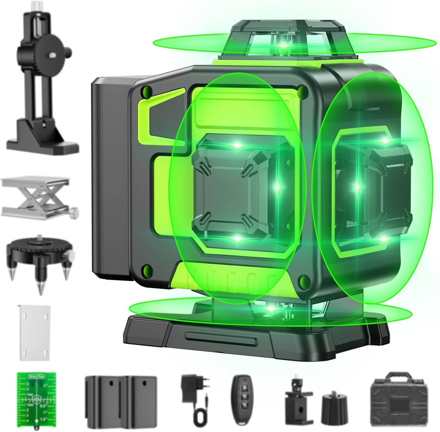 16 Line Laser Level 360 Self Leveling, 4X360°Professional 4D Green Cross Line La