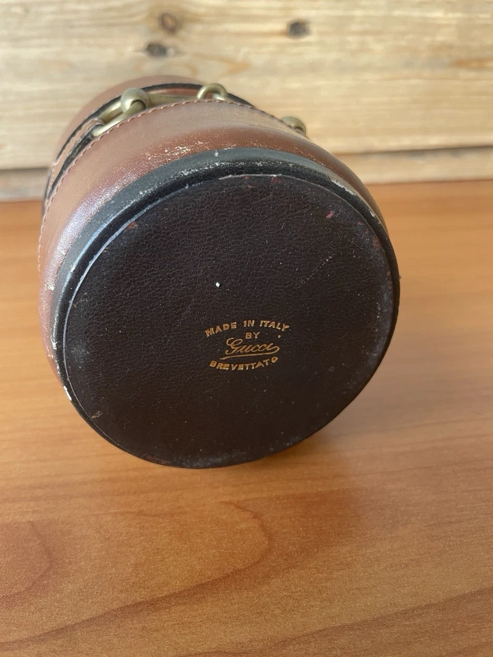 Portapenne Gucci vintage cuoio e ottone anni '60 - Immagine 2 di 4