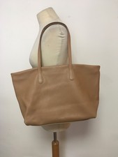 Mansur Gavriel tan grainy leather tote bag zip up shoulder shopper