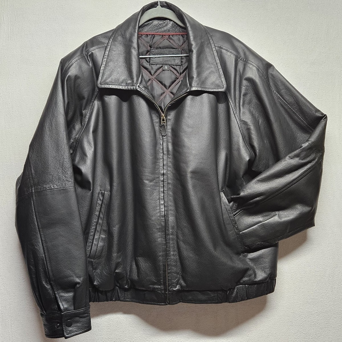 Special✨90s st john’s bay leather jacket Vintage St. John's Bay Coat Men's Size XL Black Leather Bomber