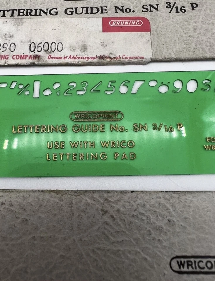 VTG Wrico lettering guide templates drafting Alphabet Letters Numbers Stencils - Image 3 of 4