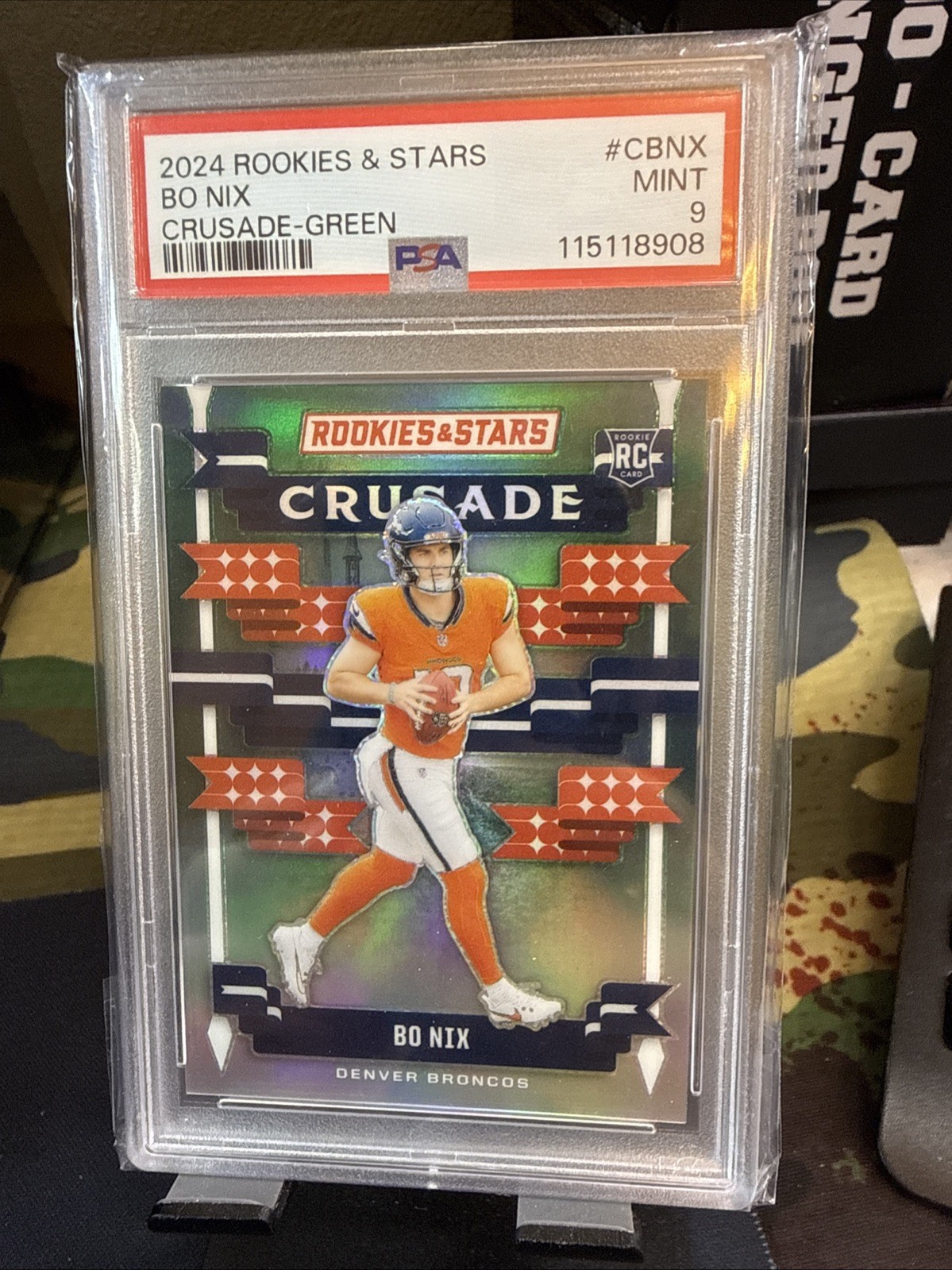 Bo Nix Panini Rookies & Stars Crusade #CBNX Green