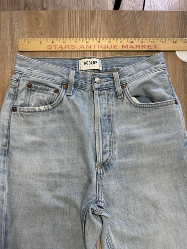 Agolde Jeans Riley High Rise Straight Distressed Mom Button Fly Blau Damen 24 - Bild 8 von 13