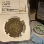 1858-O Seated Liberty Half Dollar 50C Silver NGC XF Details Obv Cleaned