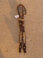 VINTAGE ALPACA SILVER WESTERN  ROPE EDGE 1 EAR SHOW BRIDLE HEADSTALL