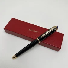 Cartier Black Composite Golden Executive Rollerball Pen Rare AD VIP Gift