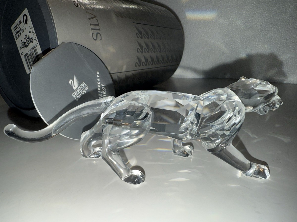 Swarovski Jaguar Leopard Panther Crystal Figurine #217093, Retired