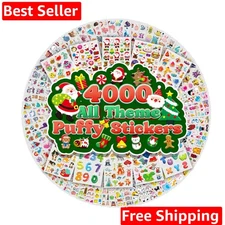 Puffy Stickers for Kids Toddlers,Christmas 3D Sticker Variety Pack, 4000+ Uni...