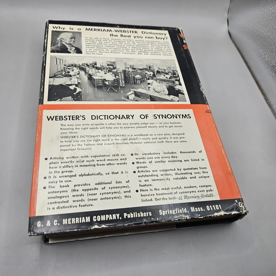 Webster's Dictionary of Synonyms 1951 First Edition Hardcover With Dust Cover - Image 3 of 4