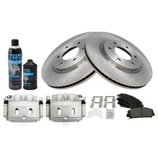 Front Brake Calipers Ceramic Pads & Rotors Kit Fits Nissan Armada Titan QX80