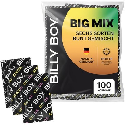 BILLY BOY 100 Stück Kondome, BIG MIX 100er Kondom-Mix in BREITER Passform (56mm)