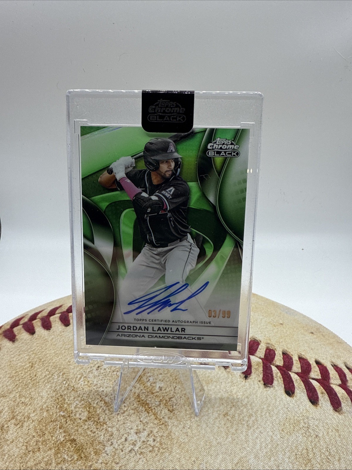 2025 Topps Chrome Black Green Refractor #/99 Auto Rookie Jordan Lawlar #CBA-JLA