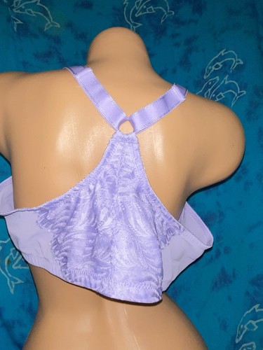 Sujetador Glamorise 1246 Lavanda Suave Lila Encaje Maravilloso Alambre Cierre Frontal EE. UU. 44C - Imagen 5 de 6