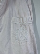 Vtg Victoria Secret Gold Label Pink Button Down Cotton Sleep Shirt M/L Nightgown