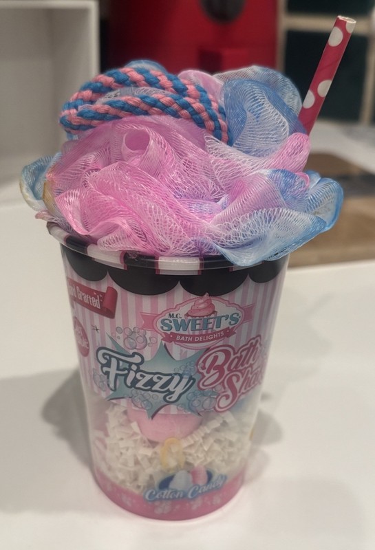 6 x FIZZY BATH BOMB SHAKE * COTTON CANDY with POUF * L@@K