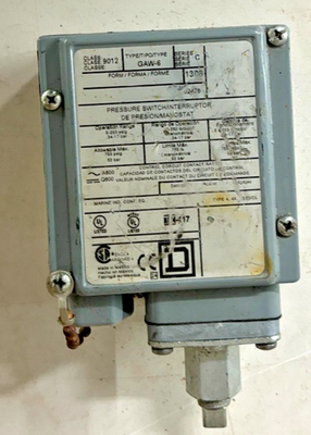 #ad Square D Pressure Switch 9012 GAW 6 5 250psig Max 750psi 52bar $155.00