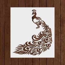 Peacock Stencil, Reusable Peacock Stencil, DIY Craft Stencil, Large Peacock Ste
