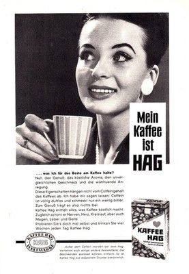 3w25626/ Reklame / Werbung aus 1963   KAFFEE HAG