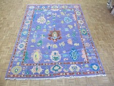 9 x 11'10 Hand Knotted Purple Turkish Knotted Oushak Oriental Rug G8584