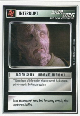 Star Trek CCG Unlimited Premier Interrupt 1994 Jaglum Shrek - Information Broker