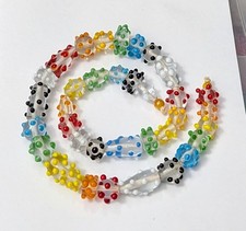 Lampwork Beads Multicolor Vintage Glass Bumpy Handmade Colorful 35 Pcs