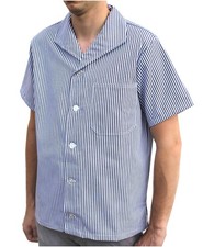 FLEIRO Fleischerjacke Metzgerjacke Kurzarm Fleischerbluse ARNO aus Baumwolle