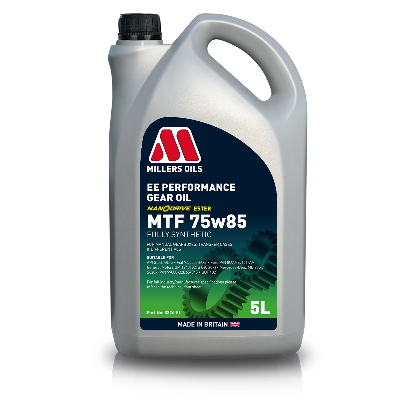 Millers Oils EE Performance Gear Oil MTF 75W-85 Manual Gearboxes 5L 5 Litres