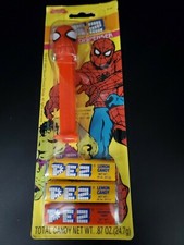 Retired New on Card PEZ Candy  Dispenser Marvel Spider-Man Red Stem Rare