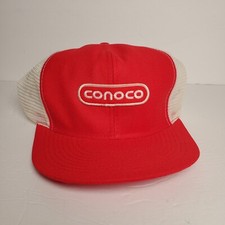 Vtg Conoco Oil Gas Patch Trucker Hat Snapback Cap Vintage