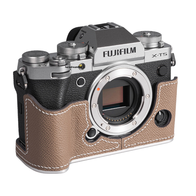Half Case For Fujifilm X-T5 XT5 Camera Leather Metal Insert MAMAGI