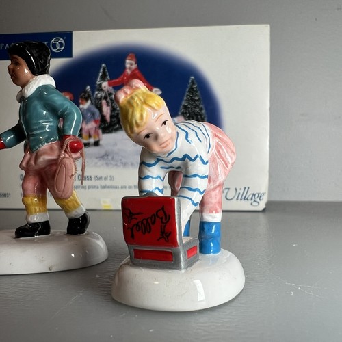 Department 56 Snow Village On the Way to Ballet Class 56.55031 3pc Set Retired - Picture 8 of 13