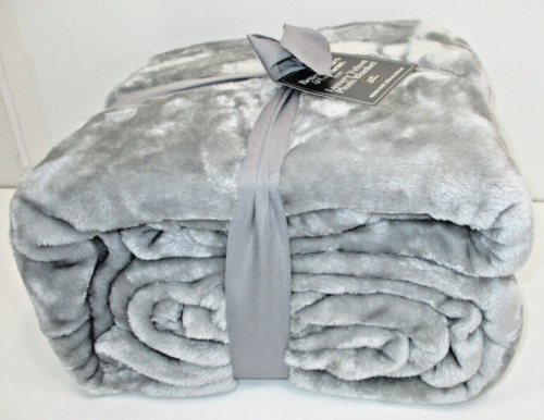 Better Homes and Gardens Luxury Velvet Plush Blanket - Full/Queen - Grey - Picture 1 of 9