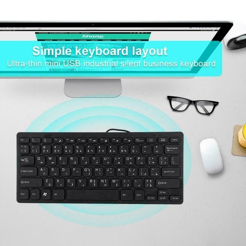 2.4GHz Mini Wired Gaming Keyboard USB 78-Key For Android Smart TV BOX PC Tablet - Picture 1 of 10