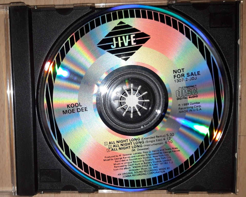 KOOL MOE DEE - All Night Long - Remix PROMO CD Single US RAP Hip Hop MEGA RARE - Bild 3 von 3