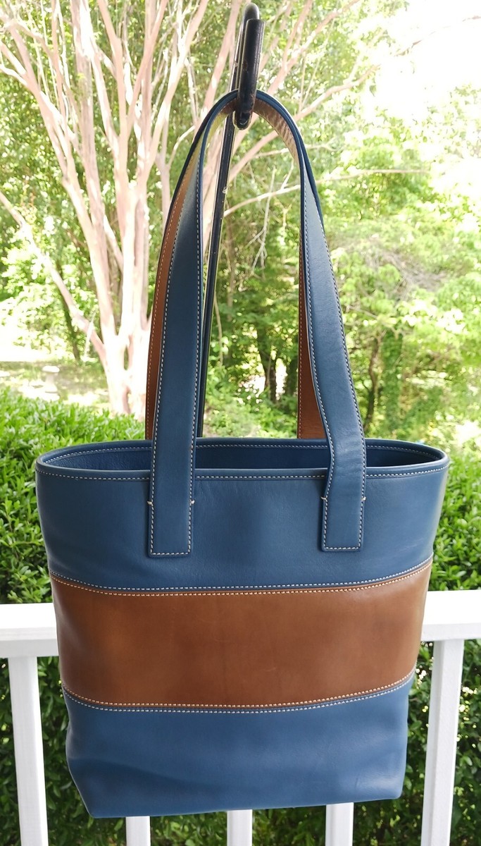 Coach 9348 Rugby Brown & Blue Stripe Vintage Tote/Shoulder Bag | eBay