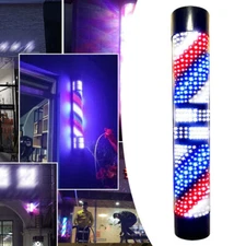 LED Rotating Pole Lighting Barber Shop Sign 3 Color Stripes Wall Lamps ABS 110V