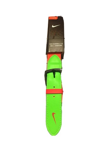 Nike Baseball 2.0 Belt Youth Neon Green And Orange Unisex - Picture 1 of 3