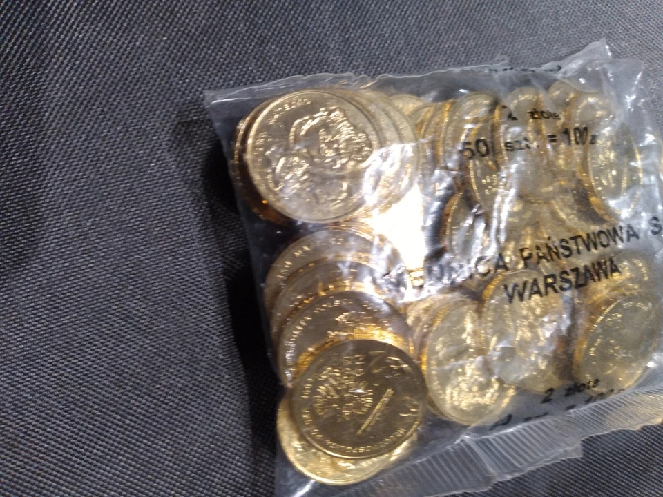 Polonia 2zl Conmemorativo B-UNC en Orig. Bolsas de Banco "Oro Nórdico" Total 50 monedas Foto 4 de 4