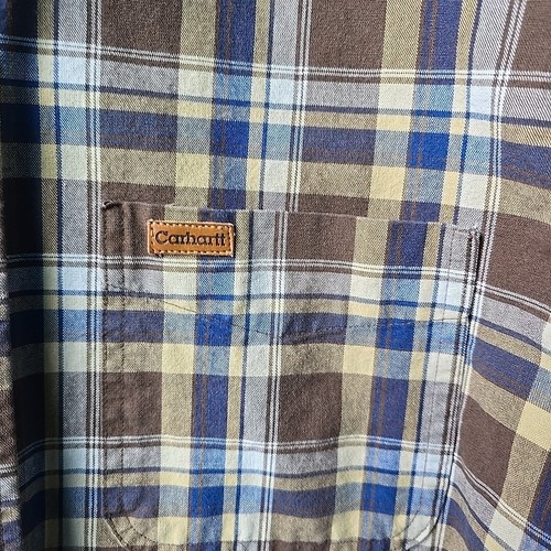 Carhartt Shirt Rugged Outdoor Wear Men's Large Plaid Button Down Long Sleeve - Picture 2 of 6