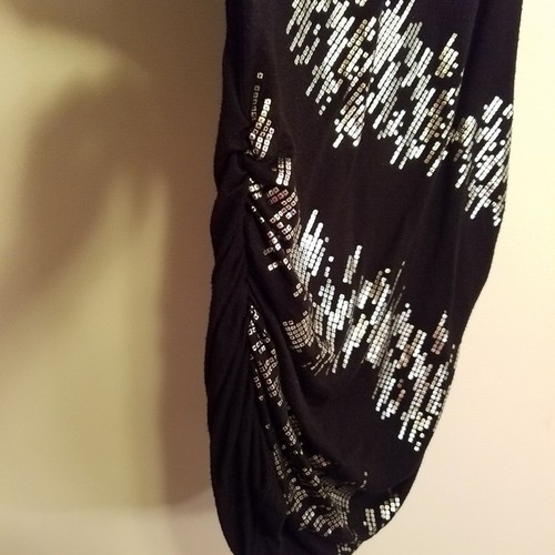 BUI YAH KAH Top Size XS Junior Girl Short Sleeve Black Silver - Picture 9 of 12
