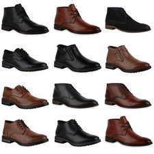 Herren Klassische Halbschuhe Blockabsatz Schnürer Schuhe 902055 Mode