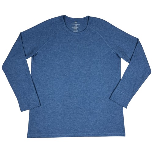 Mack Weldon Shirt Mens XL Waffle Knit Warmknit Wool Blue Golf Hiking Thermal - Picture 9 of 12