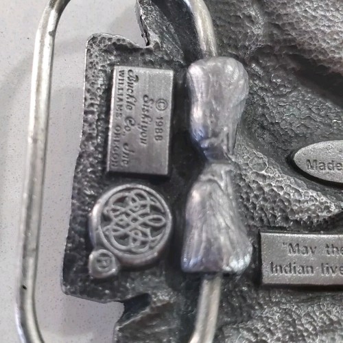 Vintage Siskiyou Eagle Indian Spirit 1988 Arrowhead Belt Buckle Pewter Americana - Picture 3 of 5