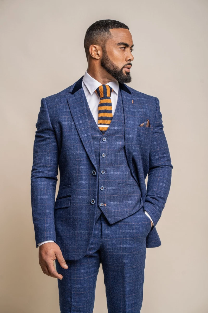 Mens slim hotsell fit check suits