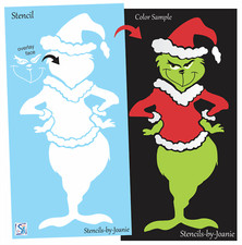 Stencils by Joanie Grinch Body Mean Mr Grinch Christmas Holiday DIY Art Sign