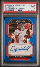 E.J. Liddell 2022 Panini Prizm Draft Picks Blue Auto 115/149 PSA Mint 9! Pop 1