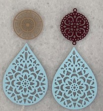 Filigree Connectors, Round Drop Metal Charms for Earrings Bracelet, 14pcs