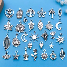 20/30pcs Antique Silver Charms Pendants for Jewelry Making Earrings Bracelets