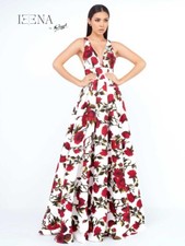 STUNNING Ieena For Mac Duggal Floral A-Line Formal Gown Dress Prom Size 0