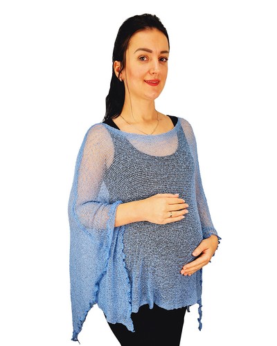 Ladies Poncho One Size Maternity Pregnancy Crochet Lace Fish Net Batwing - Picture 99 of 181